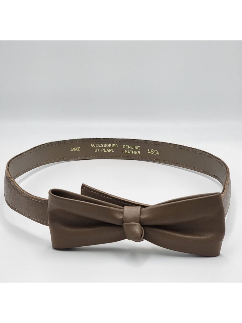 Vtg 50s 60s 70s Brown Genuine Leather Belt with Bow by Accessories by Pearl